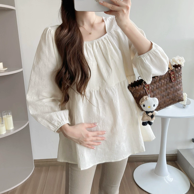 Платье весеннее для беременных, хлопок и лён, oversize
