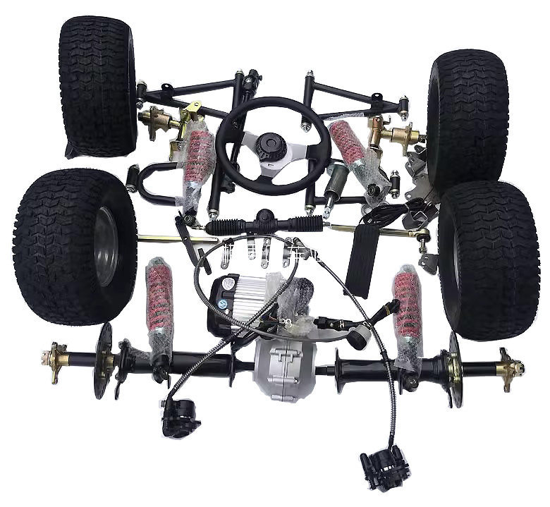 Modified electric four-wheel kart accessories: front suspension, steering differential shaft, transmission motor, rear axle, tire kit