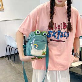 2023夏季新款尼龙布小挎包手机包创意趣味卡通小包小青蛙包斜挎包