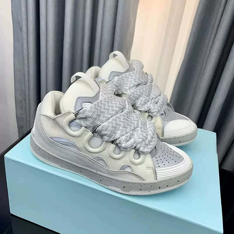 Новые туфли для хлеба Lanvin Curb, пара папы, туфли на толстой подошве с цветными блоками, обувь для тренировок по морали, нескользящая обувь для бега