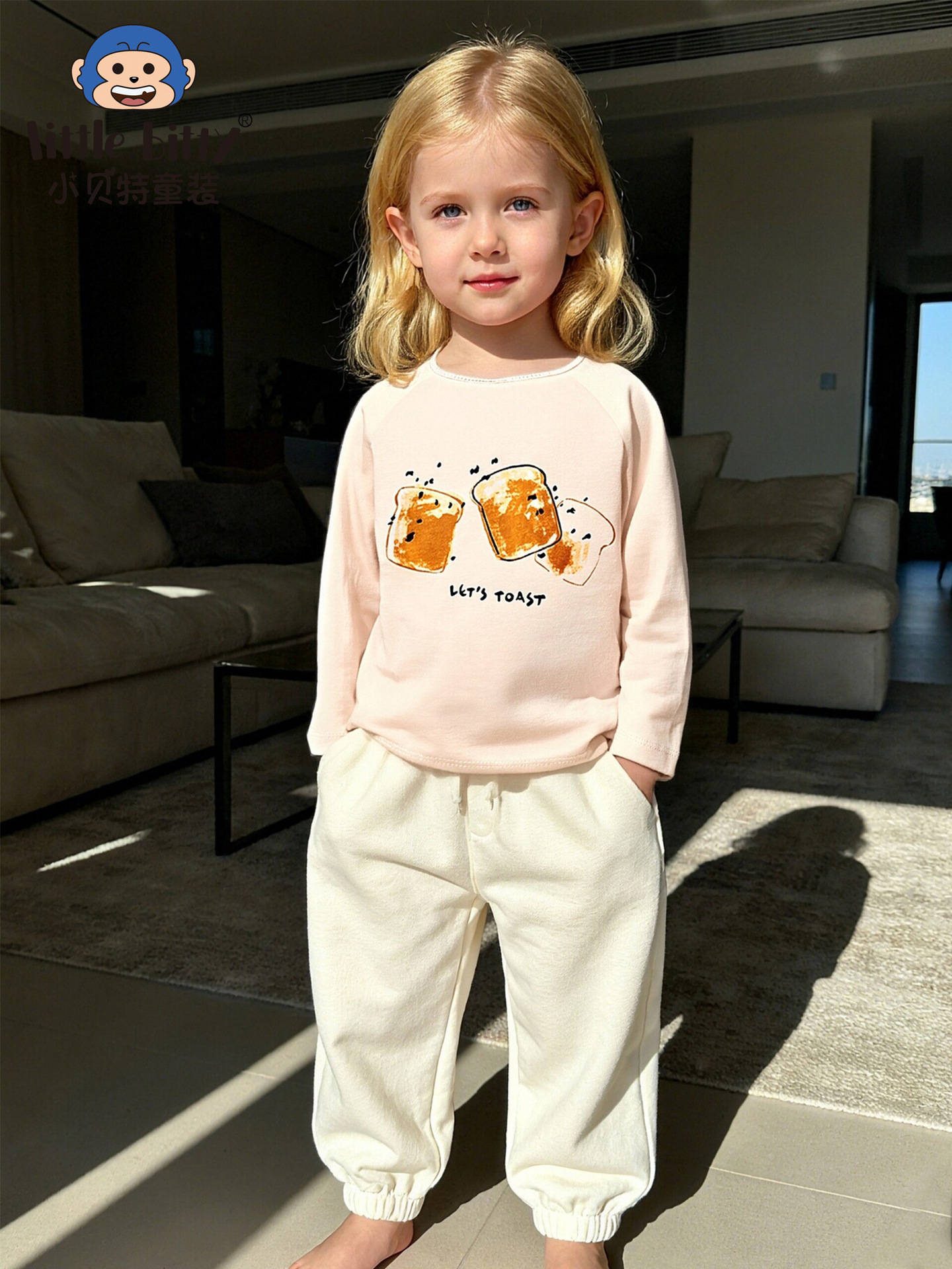 25 Autumn and Winter Kidsren's Long-Sleeved T-Shirts Casual and Fashionable Girls' Knitted Round Neck Long-Sleeved Pullovers Cross-Border Clothing