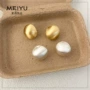 小众新款磨砂圆形耳钉