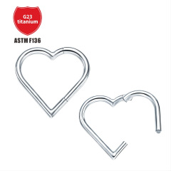 G23 titanium nose ring closed ring heart-shaped European and American human body piercing nose ornaments seamless earrings titanium alloy nose stud earrings