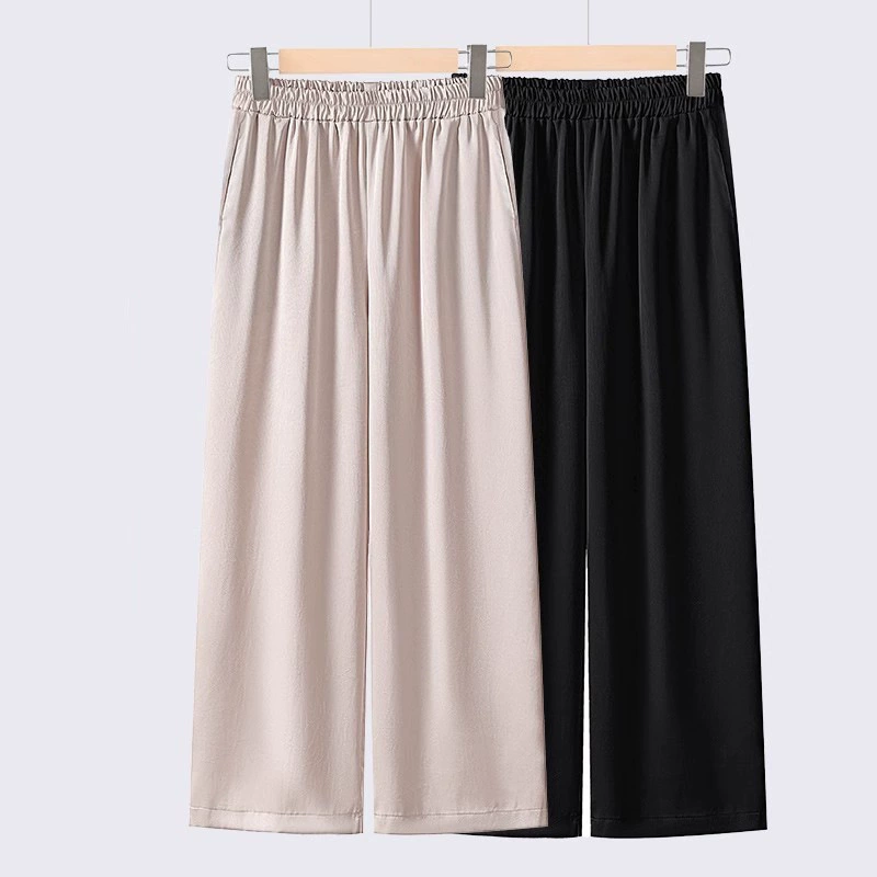 Летняя одежда для мамы, брюки, хлопок и лен, для среднего возраста, 50 лет