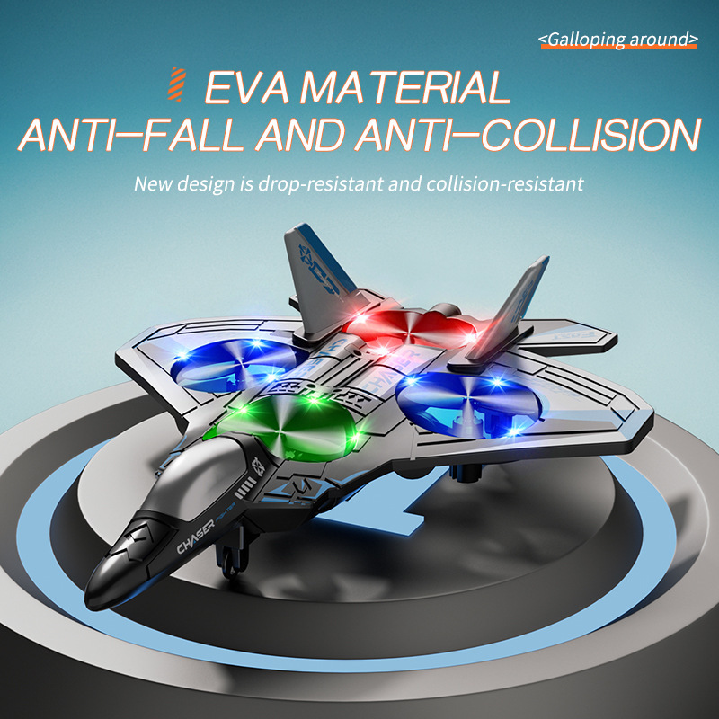Children's remote control airplane fighter glider foam one-button return charging electric student boy toy model airplane