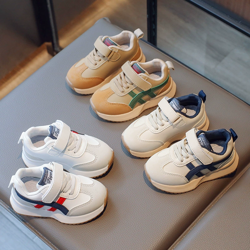 2024 осень новый стиль детские кроссовки маленькие белые ботинки для мальчиков детские ботинки Нескользящие цвета повседневные кроссовки