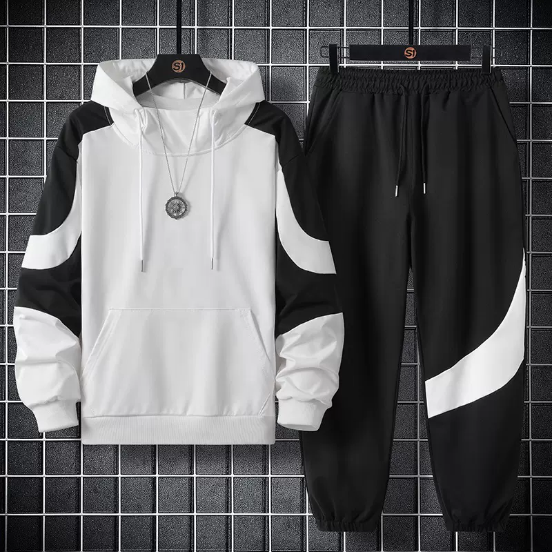 春秋季男装工装卫衣服一套男士韩版潮流帅气秋装时尚休闲两件套装