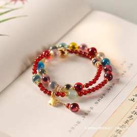 糖心手串小众冷门高级感红色转运手链女新中式双层手饰送闺蜜礼物