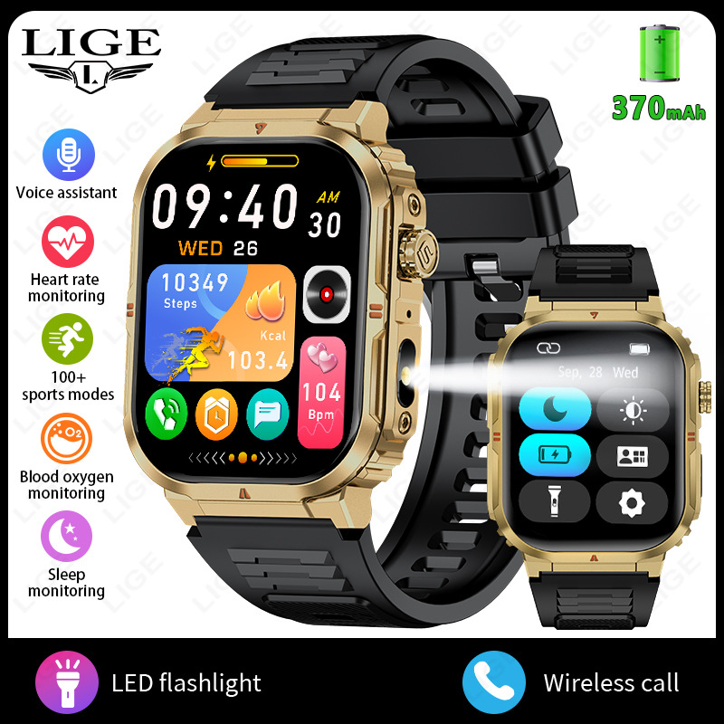 Smartwatch mit Bluetooth-Anruffunktion, 1,75-Zoll-HD-Display, Herzfrequenz- und Blutsauerstoffmessung, multifunktionales Armband für Sport und Fitness_voghion.com