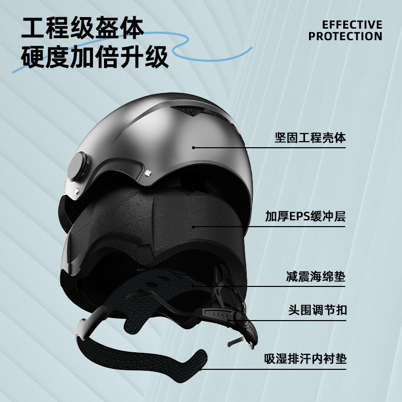 Selección estricta 3C certificado casco de coche eléctrico para hombres Four Seasons Universal Battery medio casco mujer verano motocicleta casco de seguridad