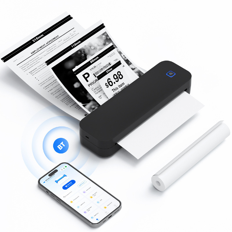 Cross-Border A4 Tattoo Printer Thermal Printer Bluetooth Inkless Document Portable Source Factory