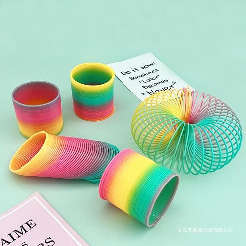 Medium size rainbow circle street stall hot selling toys wholesale 6.5*6. Rainbow circle children's spring circle play magic hula hoop