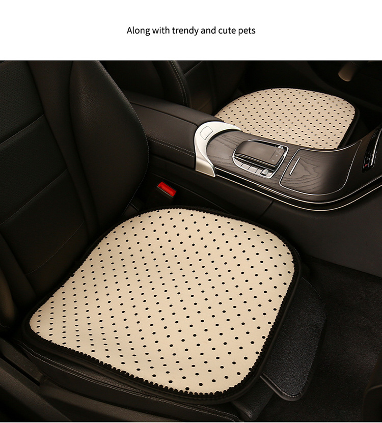 Car Seat Cushion Four Seasons Universal Cute Polka Dot Backrest Seat Cover