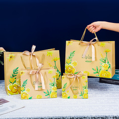 Qixi Valentine's Day Gift Bag Cheongsam Handbag Yellow Flower Bag Packaging Gift Shopping Bag