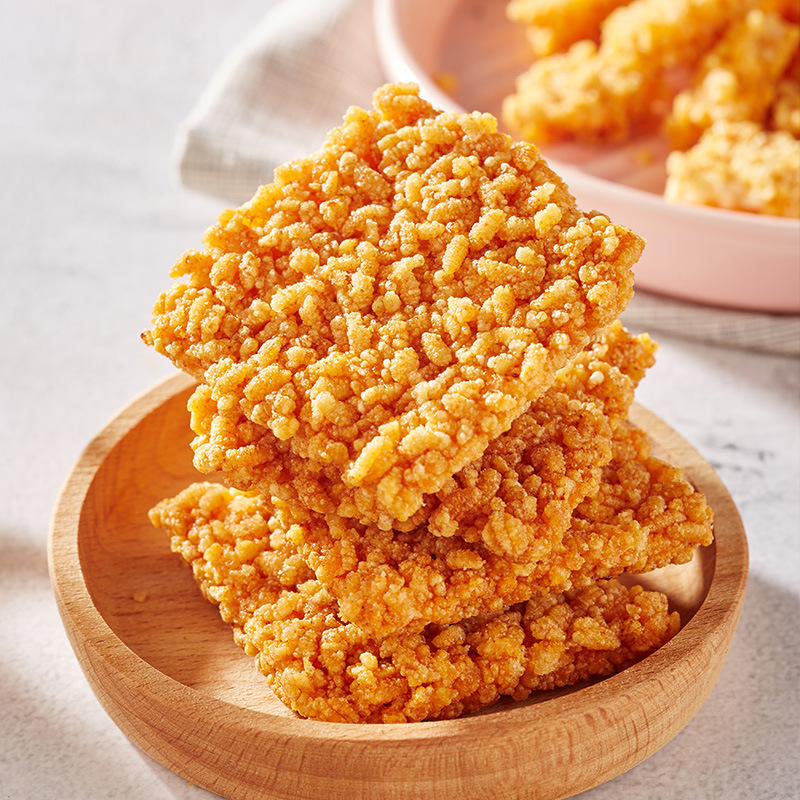 比比赞蟹黄味锅巴咸蛋黄糯米海鲜解馋充饥小零食小吃休闲食品批发