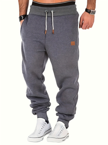 Cross-border foreign trade spring and autumn men's casual sports long pants with warm lining, hip-hop loose fashionable men's pants