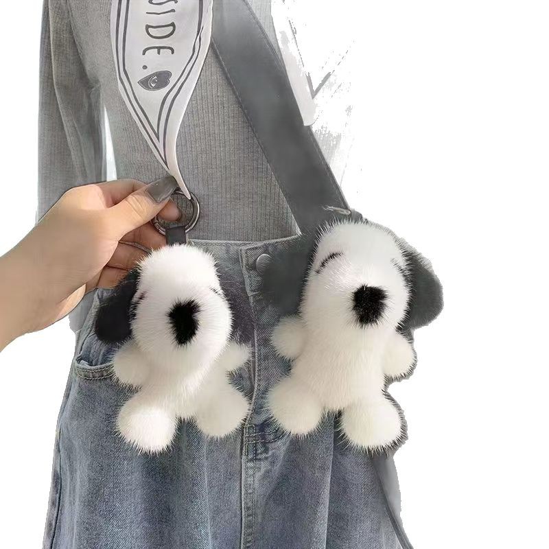 Imitación de visón pelo perro red llaveros rojos joyas de regalo de cumpleaños muñecas muñecas lindas bolsas escolares