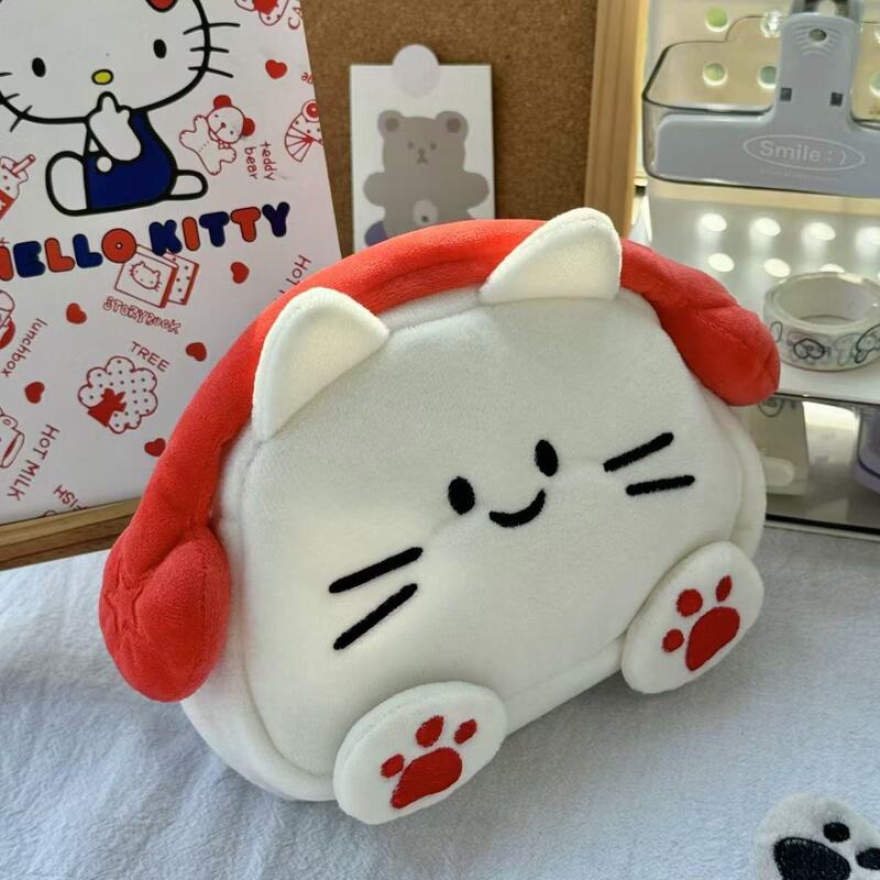 大容量ぬいぐるみハローキティ猫ペンバッグ中学生と高校生のための透明痛バッグポータブル文具収納袋|undefined