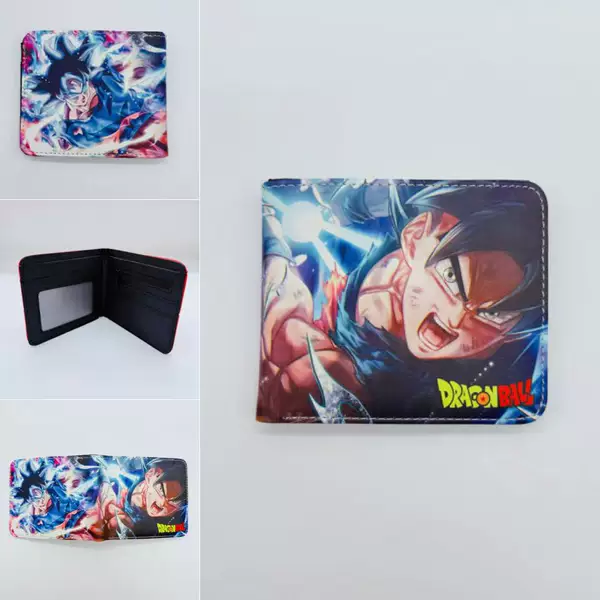 Anime Merchandise Dragon Ball Goku Saiyan Vegeta Pu Leather Diagonal Short Wallet Card Holder Coin Purse Money Clip