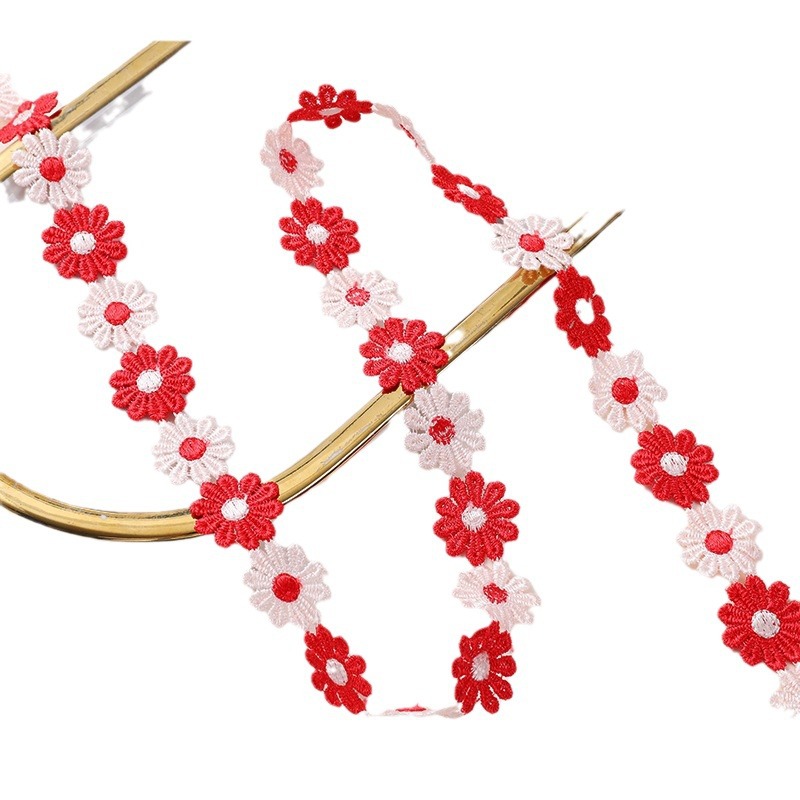 Nuevo punto bordado encaje soluble en agua DIY de dos colores pequeño encaje ropa infantil encaje ropa accesorios encaje