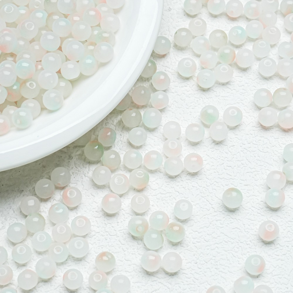 10mm de dos colores de gradiente de perlas de vidrio collar pulsera hecha a mano DIY pulsera cuentas redondas accesorios al por mayor