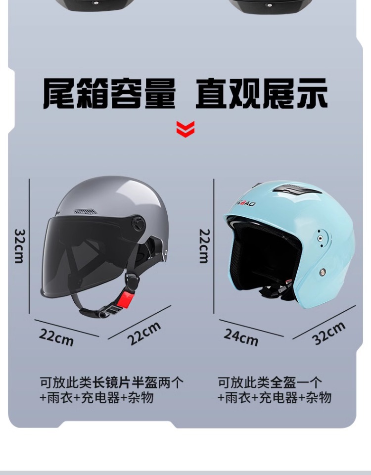 Suitable for Electric Vehicle Trunk Yadea Aima Taiping Luyuan Universal Large Battery Vehicle Rear Trunk Motorcycle