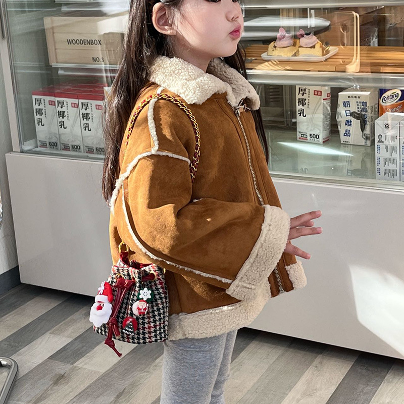 Bolsa de hombro de moda coreana para niños y niñas, mini bolso de cubo de bebé lindo, bolso de cadena de alto valor para niños