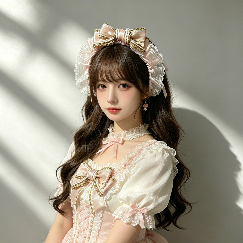 Dos dimensiones Lolita correa de cabello chica gato oreja clip de cabello cómic cosplay Lolita criada correa de cabello