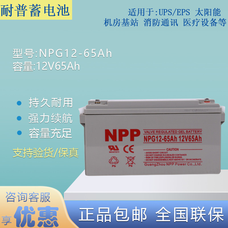 胶体蓄电池NPG12-65AH免维护12V65AH机房UPS电源消防储能EPS