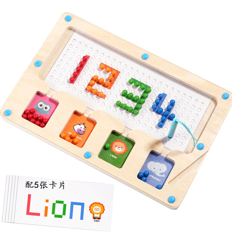 Cuentas creativas magnéticas de los niños transfronterizos clasificación de color juguetes educativos tablero de conteo laberinto magnético material didáctico cognitivo