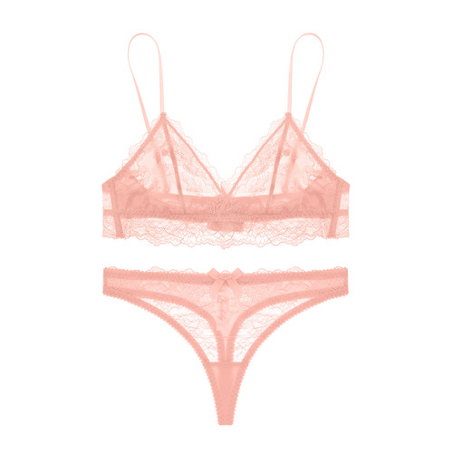 Varsbaby French lingerie set lace sexy, wire-free underwear thong for girls