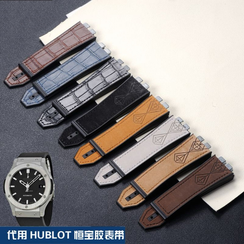 Compatible with HB Hublot watch strap, suitable for the Hublot Big Bang series 411 415 441, quick-release genuine leather watch strap