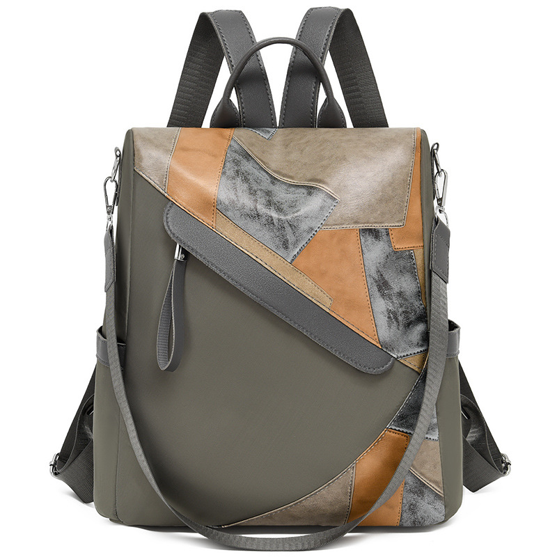 Bolsos para mujer 2024 nueva moda costura para mujer mochila simple y versátil mochila ligera antirrobo mochila escolar para estudiantes