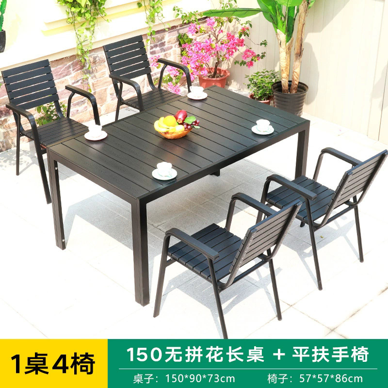 Silla plana 4 + 150 * 90CM mesa a rayas