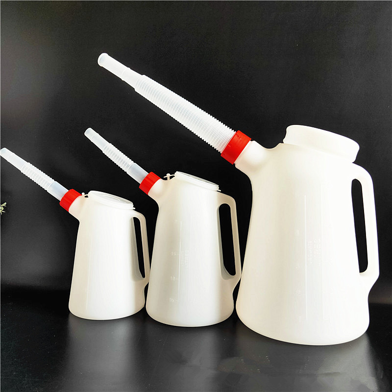 Modelo mejorado con pistola de olla de aceite de plástico con escala, olla de combustible, inyector de aceite, olla de aceite de reparación de automóviles, capacidad de la olla de aceite manual