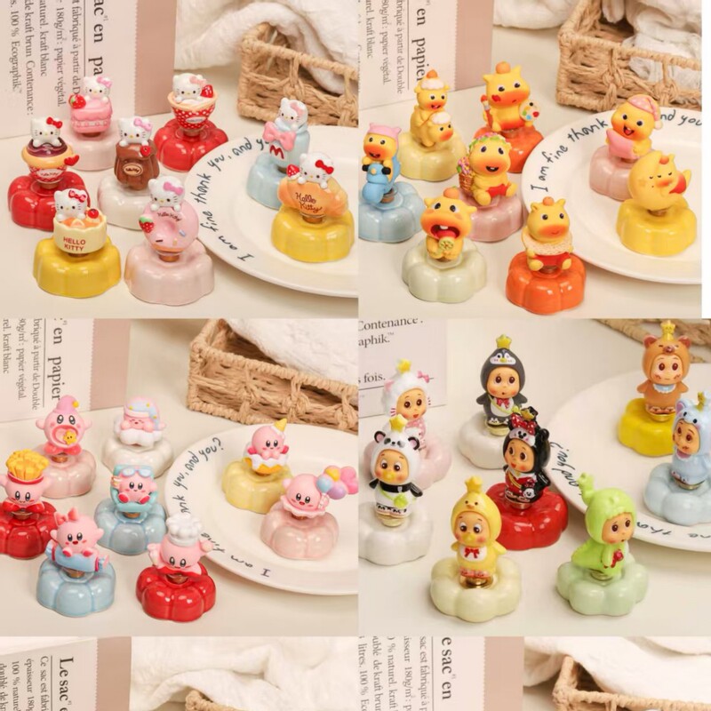 100 types of ceramic rotating wholesale creative car decorations, office desk DIY decorations, and stall decorations
