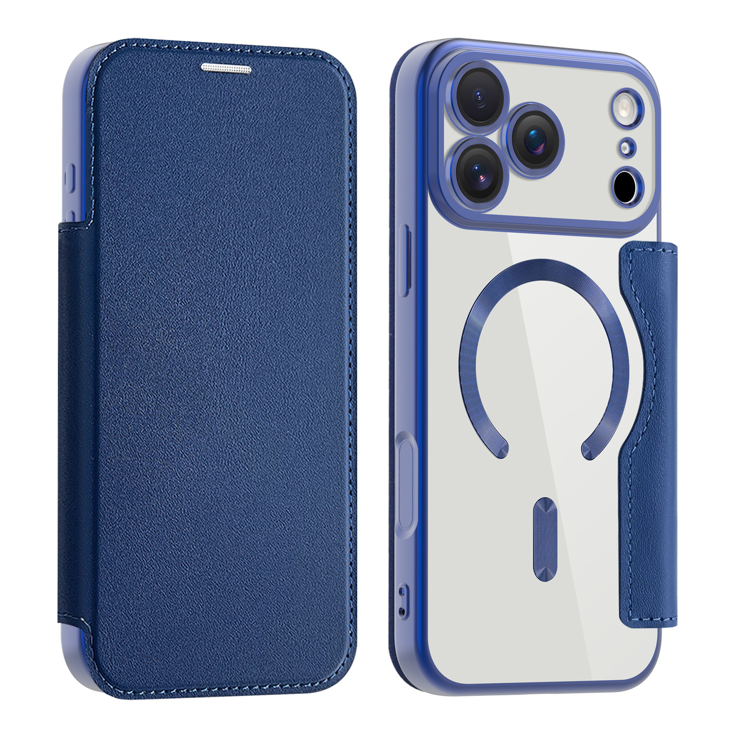 Funda de piel tipo flip popular para iPhone 17 Pro, funda magnética galvanizada para Apple 16, 15/14, Amazon 13