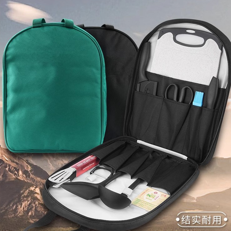 Kit de cuchillos de acero inoxidable cuchillo de cocina tablero de cocina 2 en 1 bolsa de almacenamiento portátil para acampar cocina picnic