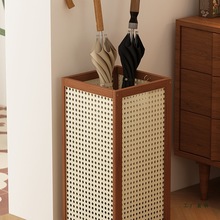 伞架置物架家用门口非实木藤编放伞筒商用沥水伞桶雨伞架入户收纳