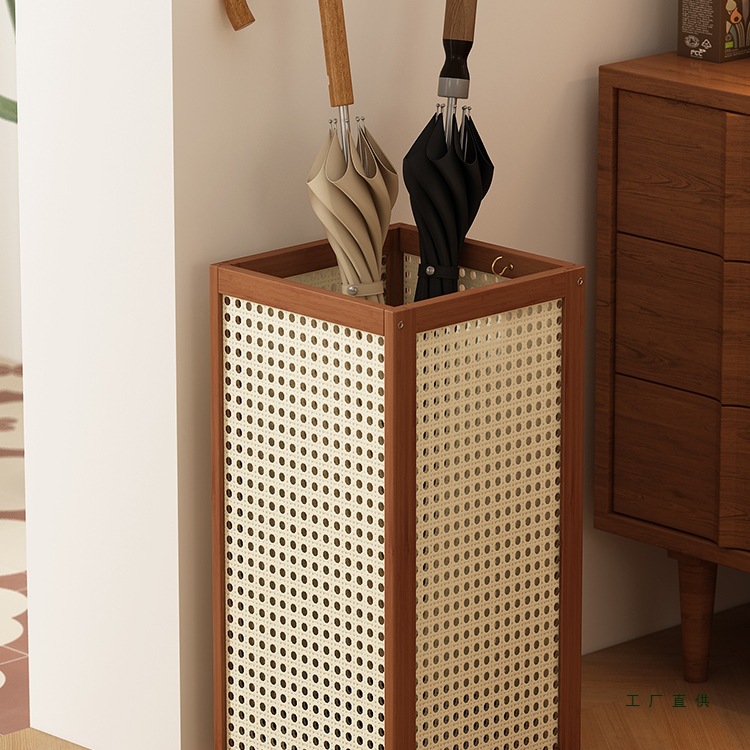 伞架置物架家用门口非实木藤编放伞筒商用沥水伞桶雨伞架入户收纳