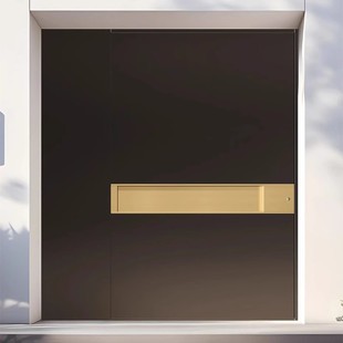 Customized Entrance Villa Door, Double-Door Wooden Grain Style Luxury Central Axis Offset Door, Mother-In-Law Cast Aluminum Door Project