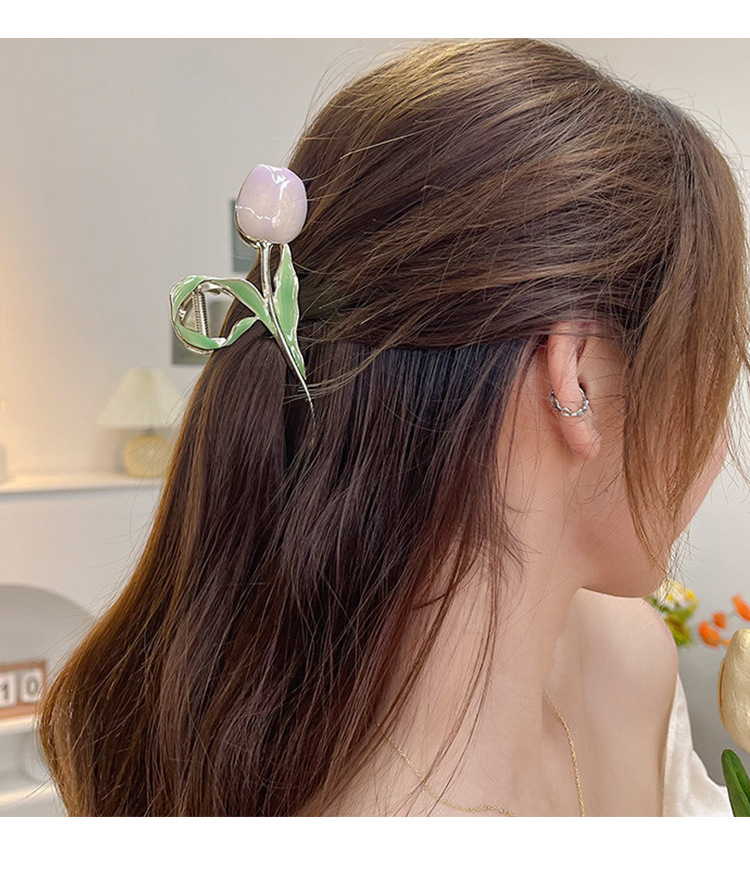 50g Weight Hair Claws Hair Accessories Type 1 Piece Quantity Daily Occasion Alloy Material Flower Pattern Women'S Gender Plating Design Fashion Style Fashion Flower Alloy Plating Hair Claws 1 Piece 9