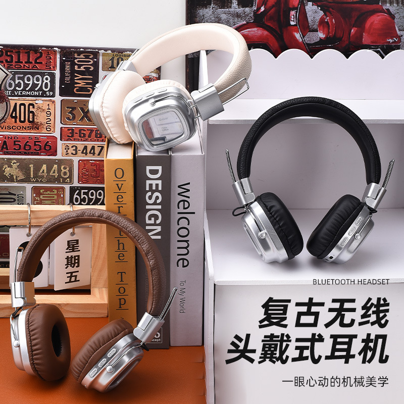 Cross-Border New Product Foreign Trade Hot-Selling Wireless Sports Head-Mounted Bluetooth Retro 5.0 Mobile Phone Music Heavy Bass Headphones Cross-Border New Product Foreign Trade Hot-Selling Wireless Sports Head-Mounted Bluetooth Retro 5.0 Mobile Phone Music Heavy Bass Headphones
