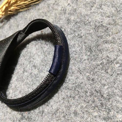 Black Student Lazy Man Collarless Zipper Shirt Tie College Style Japanese Business Necktie for Men and Women