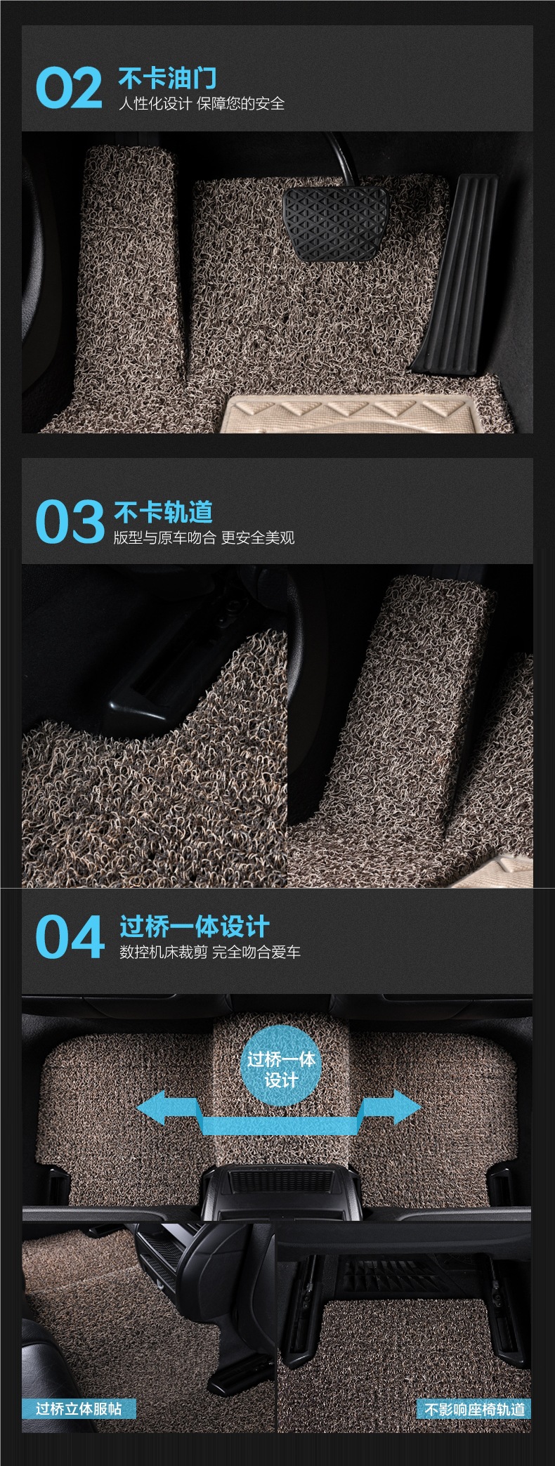 Car Wire Ring Floor Mats, Universal Easy-To-Clean Car Mats, Carpet-Type Foot Mats, Can Be Freely Cut, Special for Car Floor Mats