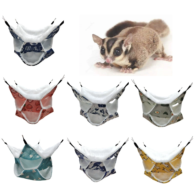 Гамак для хомяка Медовая сумка Черепицы Трехслойный Теплый Гамак Подвесной спальный мешок для белки Гамак для маленьких домашних животных