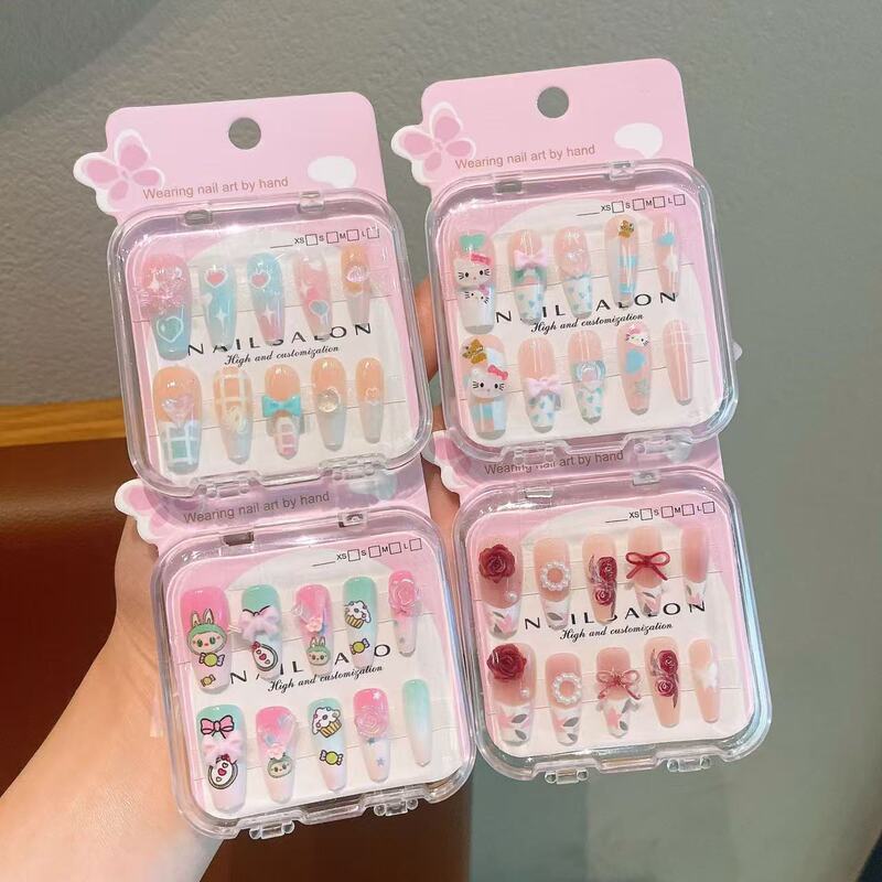 Children's New Boxed Wearable Nails, Girls' Gift Toys, Long Cartoon Nail Stickers, Removable Nail Patches Children's New Boxed Wearable Nails, Girls' Gift Toys, Long Cartoon Nail Stickers, Removable Nail Patches