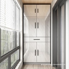 軽量高級バルコニーキャビネット、収納キャビネット、収納キャビネット、出窓キャビネット、大容量ワードローブ、床置き靴キャビネット