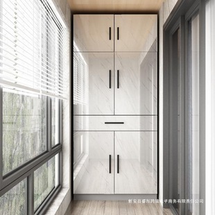 Light Luxury Balcony Cabinet, Storage Cabinet, Storage Cabinet, Bay Window Cabinet, Large Capacity Wardrobe, Floor-Standing Shoe Cabinet