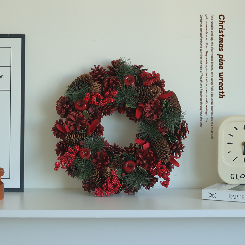Decoraciones de Navidad guirnaldas de pino puertas colgadas de hotel ventanas escenario nuevo anillo de Navidad caña decoración de pared